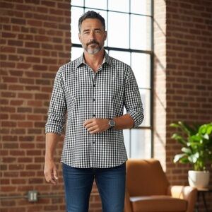 Robert Graham Black and White Gingham Shirt